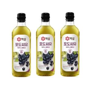 백설 포도씨유 900ml 3개