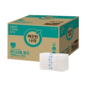 깨끗한나라 2겹 핸드타올 에코 100매 x50입
