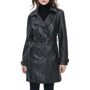 베이니아 여성용 PU 인조 가죽 블레이저 재킷, 방수, 버튼 전면