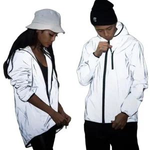 반사 재킷 바람막이 오버핏 남성 후드 경량 반광점퍼 모던 원단 힙합 더블 트랜드