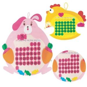 청양 펠트달력 꼬꼬닭 토끼 부직포 캘린더 환경구성 교실 꾸미기 놀이학습 벽달력 날짜판