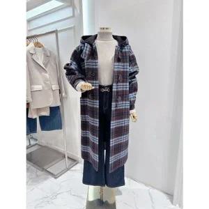 [NS홈쇼핑][ab.f.z] 체크 후드 떡볶이 롱 코트(ATZ4HC03K/A1HC03A)[35523024]