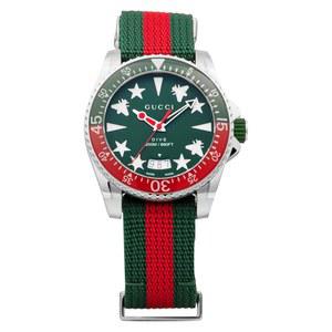 Gucci 구찌 남성 손목시계 다이브 Dive 스테인레스 스틸 사파이어 유리 쿼츠 나일론 벨트 YA136339