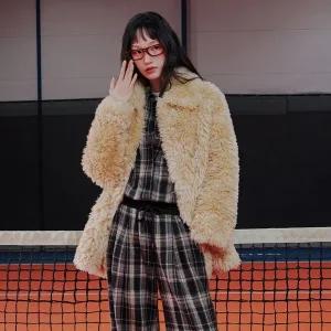 [LAP](강남점)페이크퍼 하프코트 AR4FJA60