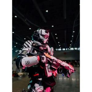 CAS MG 게임 타이탄폴 병사총 조립식 피규어 놀이 라이플 오렌지화이트 원피