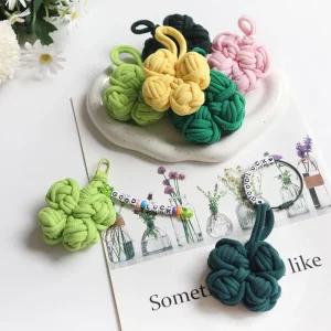 DIY 키트 이니셜 커스텀 네잎 클로버 양말목 키링 만들기 [6종 제로웨이스트 업사이클링 비즈 양말 공예]