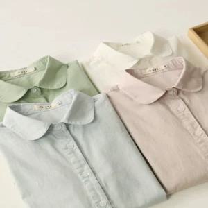 오피스룩 셔츠 카라 흰남방 둥근카라 블라우스 와이셔츠