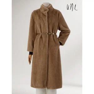[하프클럽/윈]UNE럭셔리투톤 페이크밍크퍼 롱코트