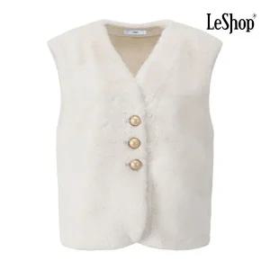 [르샵] 골드 빅 버튼 퍼 베스트 (BPAVT013A)