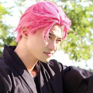 스투피드 K-POP 남자 아이돌 코스프레 가발 (마젠타 애비)