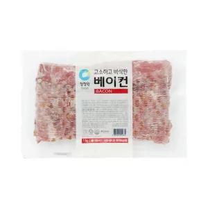 1KG 청정원 고소하고 바삭한 베이컨 냉동 돼지 앞다리살-베이컨.앞다리살