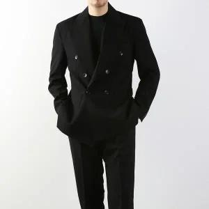 [osjarak]남자 블랙수트 정장 하객 간절기 더블 테일러드 자켓_P350708204