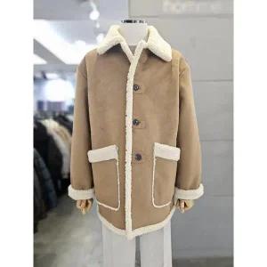 [바쏘옴므] 세이브존03 바쏘옴므 남자 오버핏 하프 무스탕 카멜 페이크 레더 WSAGZ (S42297561)