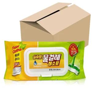 [블루마켓]물걸레청소포(실속형)중형 30매 x1박스(20개) 30x20cm 물걸레청소포 청소물티슈 일회용청소포 찌