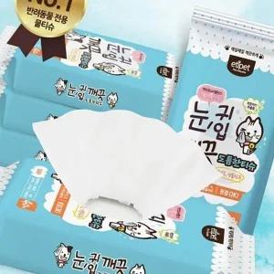 [콩심팥심]고양이 청결 물티슈 대형 일회용 위생 티슈 40매 애완동물 관리용