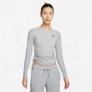 [나이키]스포츠웨어 여성 골지 긴팔 크롭 탑 HV8728-063 2481574