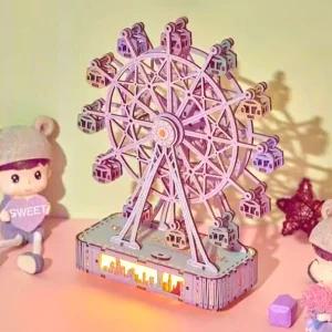 [시즌특가] REGN 움직이는 DIY 대관람차 오르골 무드등 뮤직박스