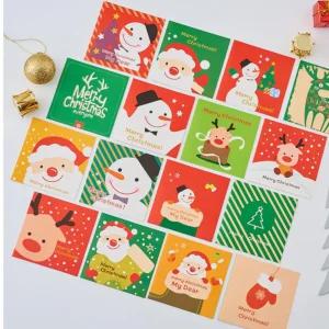 크리스마스 미니카드 엽서 16장세트 미니 편지지 컬러 세트 컬러 축하