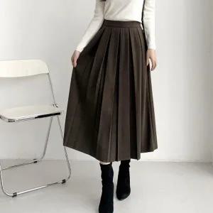 [다잇템] 여자 비스코스 FW 나들이 백밴딩 아코디언 롱스커트