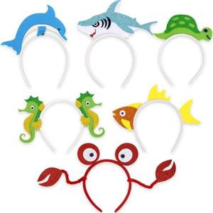 바다 아래 테마 머리띠 만화 바다 동물 거북이 해마 상어 머리 장식 사진 소품 해피 키즈 생일 파티 장식