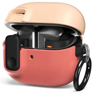 VRS DESIGN 모던 락 케이스 갤럭시 버드 3 FE (2025) 프로 (2024) / 안전하고 귀여운 보호 커버 (피치 코랄