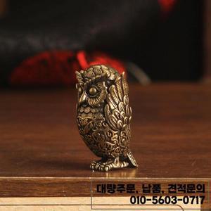 1개 책장 빈티지 황동 부엉이 조각 귀 조형물 데스크탑 홈 오피스 독특한