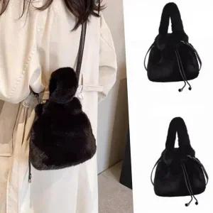 미니 여성 털 가방 버킷백 겨울 복조리 가방 숄더백