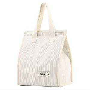 센스팟 코듀로이 보온보냉 도시락 가방