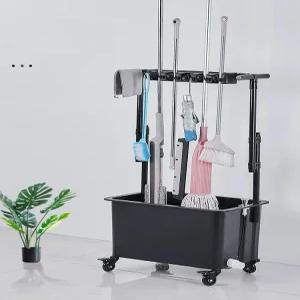 이동식 청소도구함 스텐 마대 걸이 대걸레 카트 청소 이동