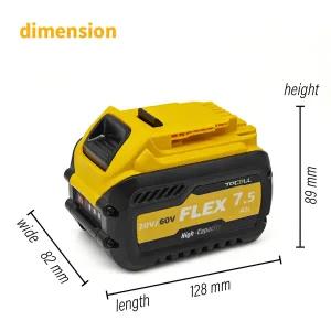 RC소품 Dewalt DCB609 DCB606 DCB547용 DeWalt Flexvolt 20V/60V 교체용 배터리용 TPCELL 7.5Ah