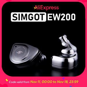 SIMGOT 인이어 하이파이 유선 이어폰, 게임 음악 PC 맞춤형 이어버드, 10mm 듀얼 마그네틱 회로, 다이내믹 DAC C타입 마이크 포함, EW200