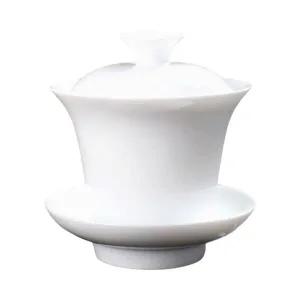 순백 도자기 개완 찻잎용 다기 전통 한국 차용기