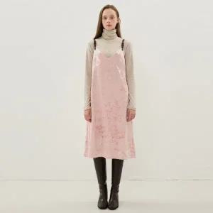 [롯데백화점]올리브데올리브 벨벳 가죽비죠 슬리브리스 원피스 OW5WOB13