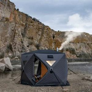 사우나텐트 빙어텐트 얼음낚시 회색 누빔텐트 방수커버