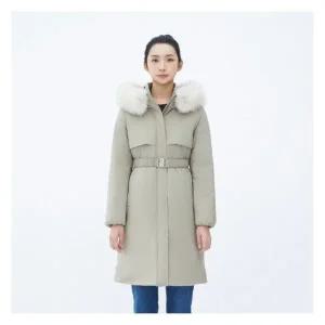 베스띠벨리 본사직영폭스 퍼 하프넥 덕다운 벨티드 패딩 BJHJY7626 325022