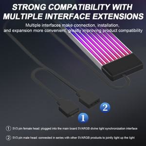 5V 3Pin RGB LED 라이트 스트립 삼색 클립 바 8/24PIN 마더 보드 전원 연장 케이블 컴퓨터 공급 용