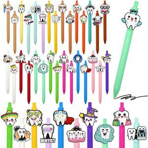 30개 치아 볼펜 대량 치과용 펜 선물 테마 필기용 접이식 블랙 잉크 치과 보조 간호사 사무용품용 동기화 작업용