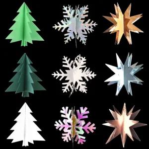 눈꽃 가랜드 크리스마스 눈 결정체 모양 트리 벽 창문 장식 리스 완제품 만들기 메리 성탄