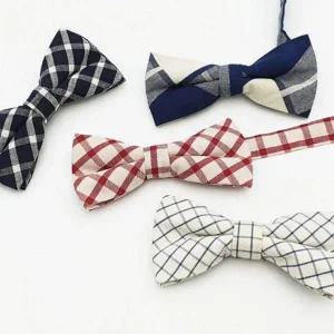 [콩심팥심]색상 깅엄 유니크보타이 B