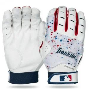 [골드스마일]가죽 야구 배팅 장갑 화이트 레드 선수용