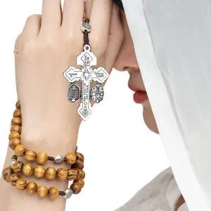 카톨릭 천주교 묵주 성 베네딕토 묵주 십자가 메달 선물용