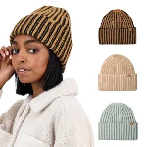 어그 청키 플래티드 여성 비니 겨울 니트 모자