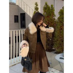 [다바걸]포첸스웨이드퍼자켓