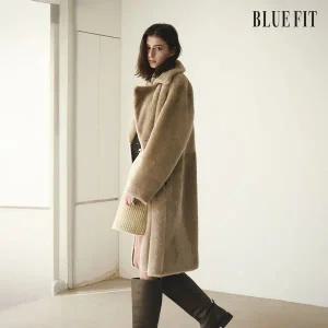 [하프클럽/블루핏]블루핏X로보 스페인 라도마 더블 롱 무스탕 (리버시블)