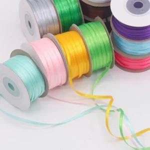 얇은 공단리본 3mm 45m 13컬러 끈 청첩장 콜북 꽃 선물 포장 리본공예 공예 주자 도매 제