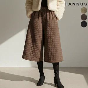 여성 누빔 7부 밴딩 팬츠