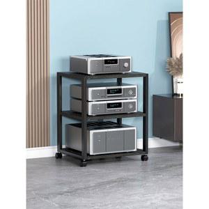 오디오장 오디오랙 거치대 공간활용 프레임검정 오디오렉 하이파이 16볼 이동식 2층