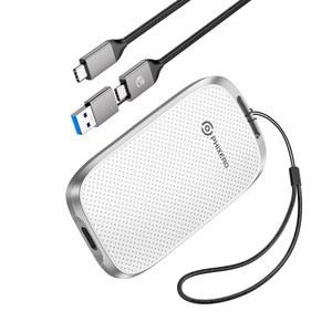 [미국배송] PHIXERO P5 1TB 외장 휴대용 SSD - 5GBPS 하드 드라이브(2-IN-1 USB C TO 및 A 케이블 포함) PC MAC PS5 XBOX | 충격 방지 컴팩트한 디자인과 랜야드 홀 화이트