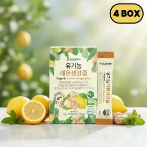 [내일도착]코오롱제약 유기농 NFC착즙 레몬생강즙 15g, 14포x4박스 (총56포)