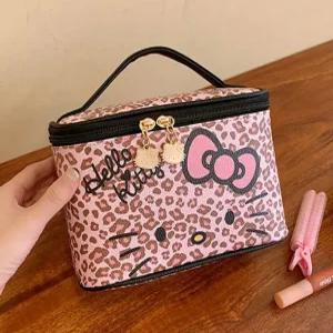 헬로키티 호피 다용도 사각 파우치